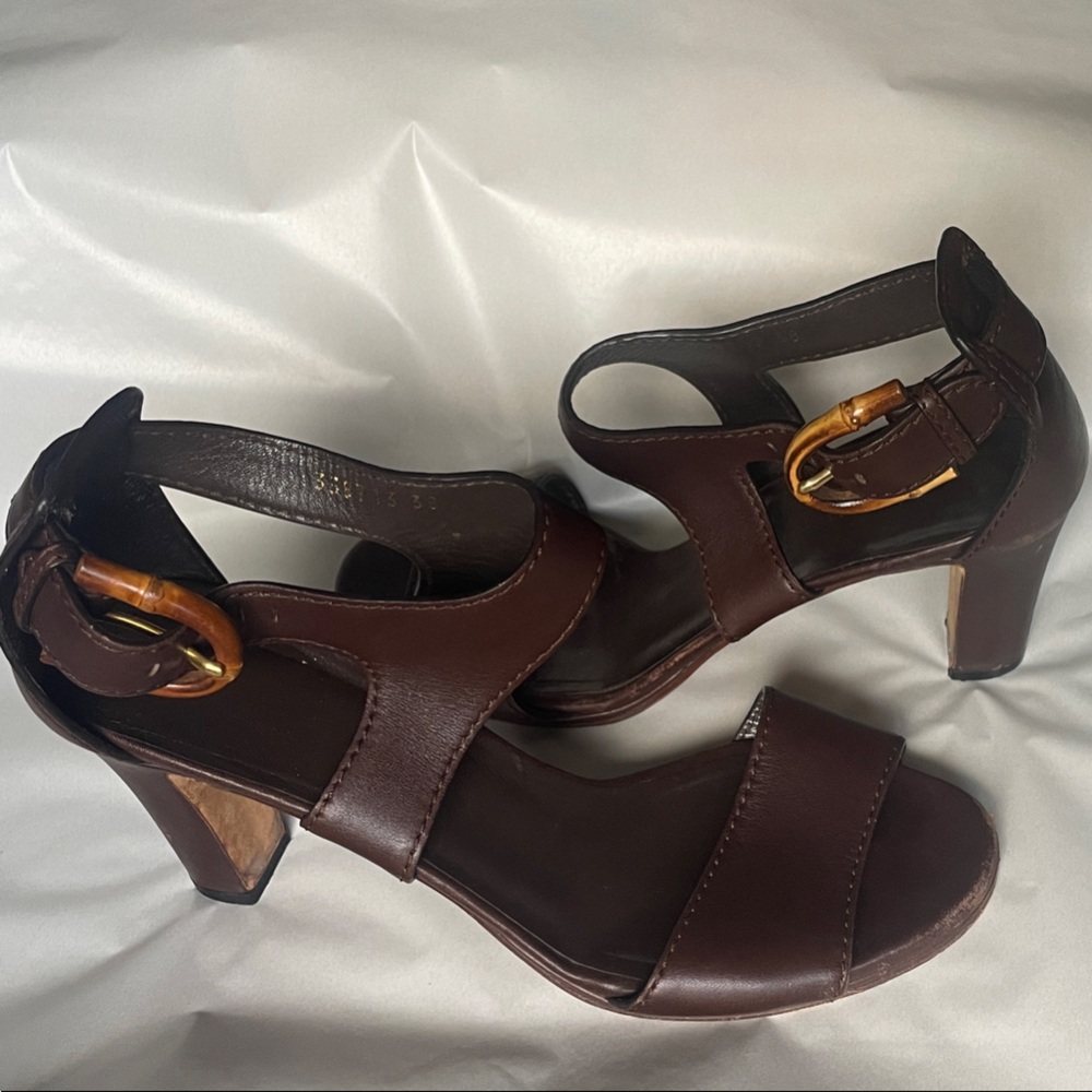 Gucci Brown Leather Lifford Women's Sandals